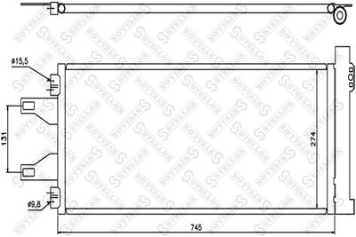 Condenser, air conditioning STELLOX 10-45548-SX