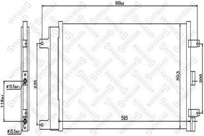 Condenser, air conditioning STELLOX 10-45619-SX