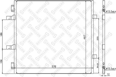 Condenser, air conditioning STELLOX 10-45631-SX