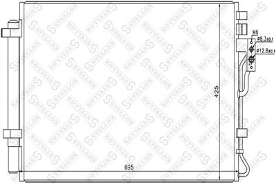 Condenser, air conditioning STELLOX 10-45707-SX