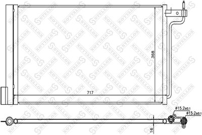 Condenser, air conditioning STELLOX 10-45739-SX