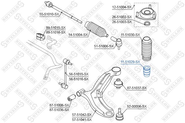 STELLOX 11-51029-SX Rubber Buffer, suspension