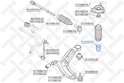 Rubber Buffer, suspension STELLOX 11-51029-SX