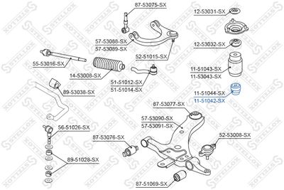 Rubber Buffer, suspension STELLOX 11-51042-SX