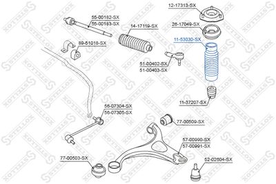 Protective Cap/Bellow, shock absorber STELLOX 11-53030-SX