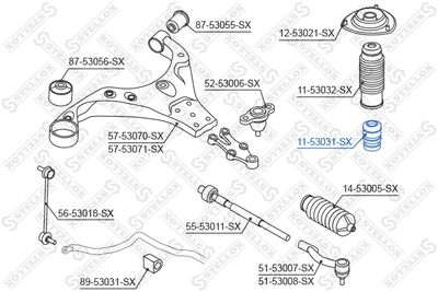 Rubber Buffer, suspension STELLOX 11-53031-SX