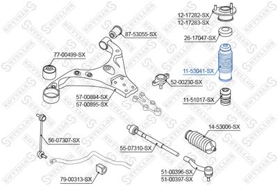 Protective Cap/Bellow, shock absorber STELLOX 11-53041-SX