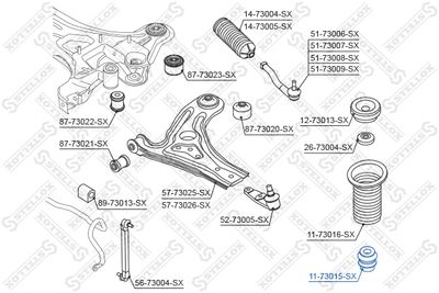 Rubber Buffer, suspension STELLOX 11-73015-SX