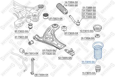 Protective Cap/Bellow, shock absorber STELLOX 11-73016-SX