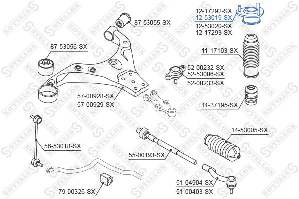 STELLOX 12-53019-SX Suspension Strut Support Mount