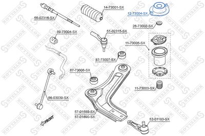 Suspension Strut Support Mount STELLOX 12-73004-SX