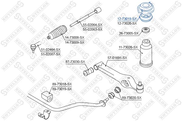STELLOX 12-73019-SX Suspension Strut Support Mount