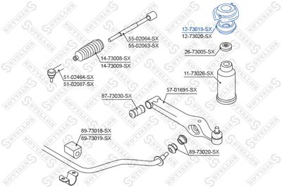 Suspension Strut Support Mount STELLOX 12-73019-SX