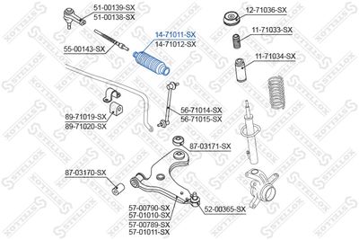 Bellow, steering STELLOX 14-71011-SX