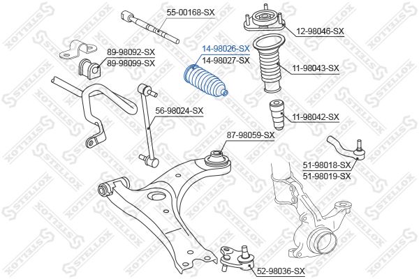 STELLOX 14-98026-SX Bellow, steering