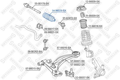 Bellow, steering STELLOX 14-98028-SX