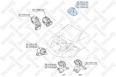 Mounting, engine STELLOX 25-17509-SX