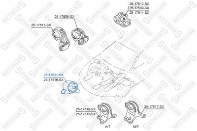 Mounting, engine STELLOX 25-17511-SX