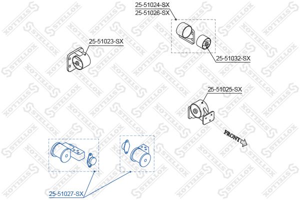 STELLOX 25-51027-SX Mounting, engine