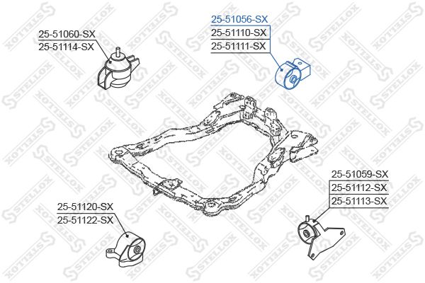 STELLOX 25-51056-SX Mounting, engine