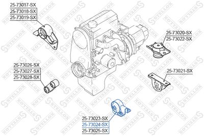 Mounting, engine STELLOX 25-73024-SX