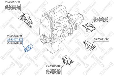 Mounting, engine STELLOX 25-73027-SX