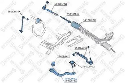 Control/Trailing Arm, wheel suspension STELLOX 54-05296-SX