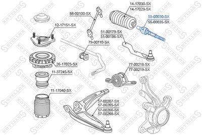 Inner Tie Rod STELLOX 55-00030-SX
