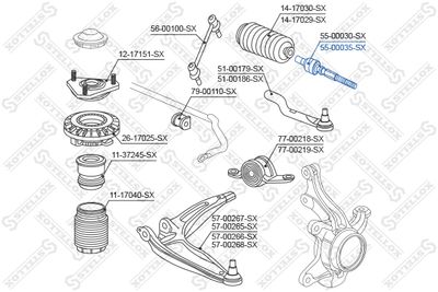 Inner Tie Rod STELLOX 55-00035-SX