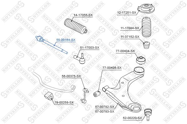STELLOX 55-00164-SX Inner Tie Rod