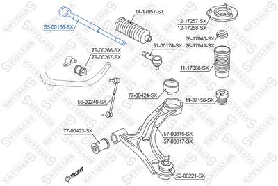 Inner Tie Rod STELLOX 55-00166-SX