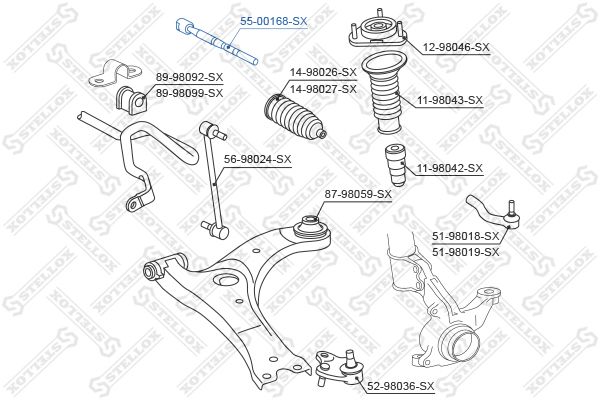 STELLOX 55-00168-SX Inner Tie Rod