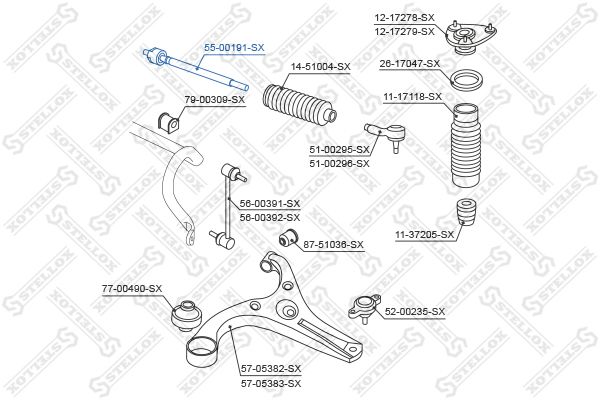 STELLOX 55-00191-SX Inner Tie Rod