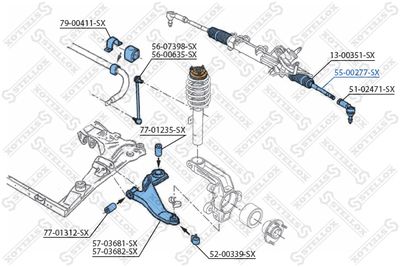Inner Tie Rod STELLOX 55-00277-SX