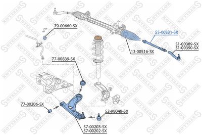 Inner Tie Rod STELLOX 55-00331-SX