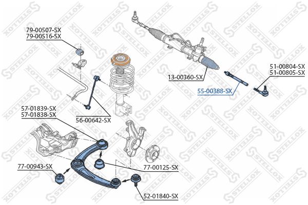 STELLOX 55-00388-SX Inner Tie Rod