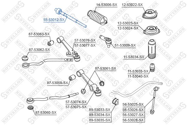 STELLOX 55-53012-SX Inner Tie Rod