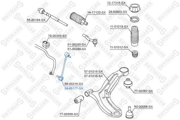 STELLOX 56-00177-SX Link/Coupling Rod, stabiliser bar