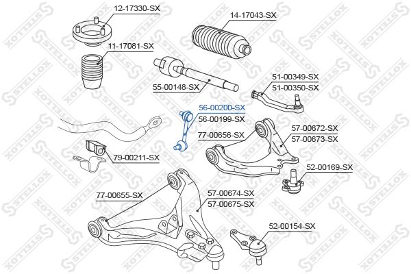 STELLOX 56-00200-SX Link/Coupling Rod, stabiliser bar