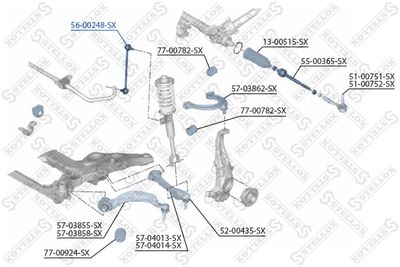 Link/Coupling Rod, stabiliser bar STELLOX 56-00248-SX