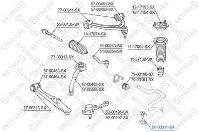 Link/Coupling Rod, stabiliser bar STELLOX 56-00311-SX