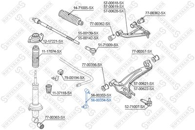 Link/Coupling Rod, stabiliser bar STELLOX 56-00334-SX