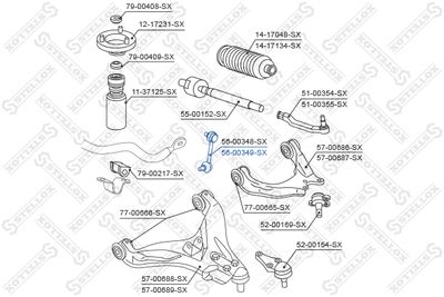 Link/Coupling Rod, stabiliser bar STELLOX 56-00349-SX