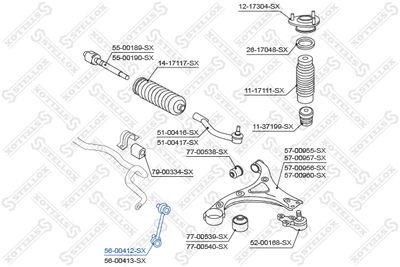 Link/Coupling Rod, stabiliser bar STELLOX 56-00412-SX