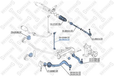 Link/Coupling Rod, stabiliser bar STELLOX 56-00630-SX