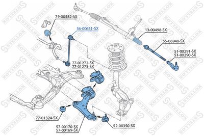 Link/Coupling Rod, stabiliser bar STELLOX 56-00631-SX