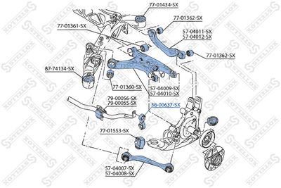 Link/Coupling Rod, stabiliser bar STELLOX 56-00637-SX