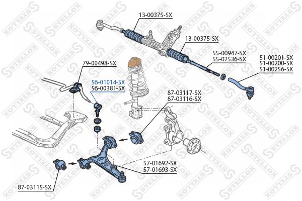 STELLOX 56-01014-SX Link/Coupling Rod, stabiliser bar