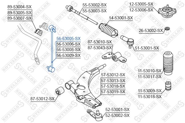 STELLOX 56-53005-SX Link/Coupling Rod, stabiliser bar
