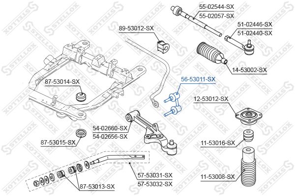 STELLOX 56-53011-SX Link/Coupling Rod, stabiliser bar